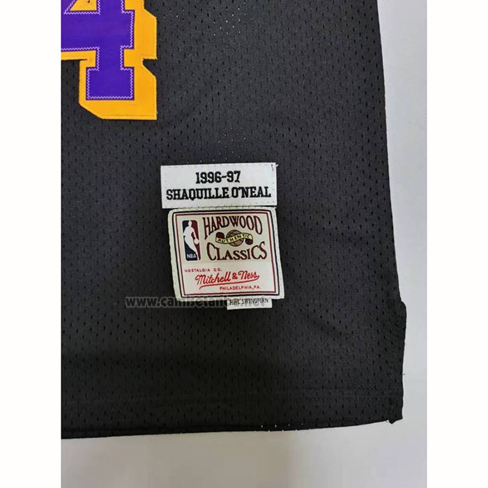 Camiseta Los Angeles Lakers Shaquille O'neal #34 Mitchell & Ness 1996-97 Negro